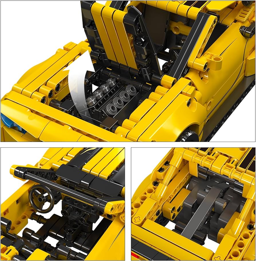 Mould King 15081 Pull-Back Auto Geel