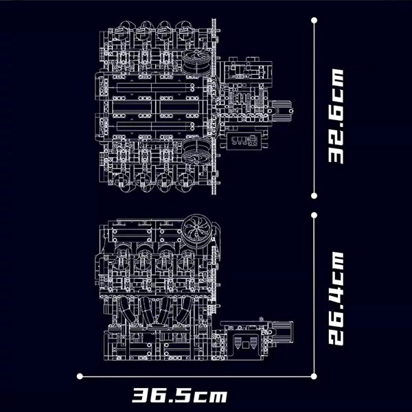 Mouldking 10130 - V8 Motorblok F488